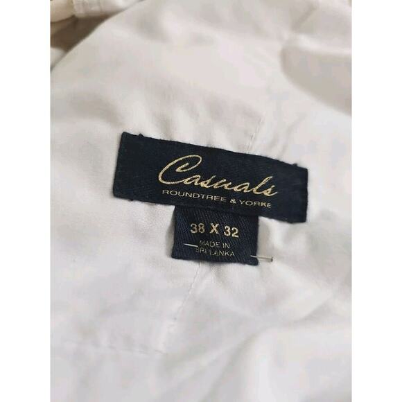 Roundtree & Yorke ~Men's 38x32~ Off-White Linen Blend Comfort Relax Casual Pants - Picture 8 of 11